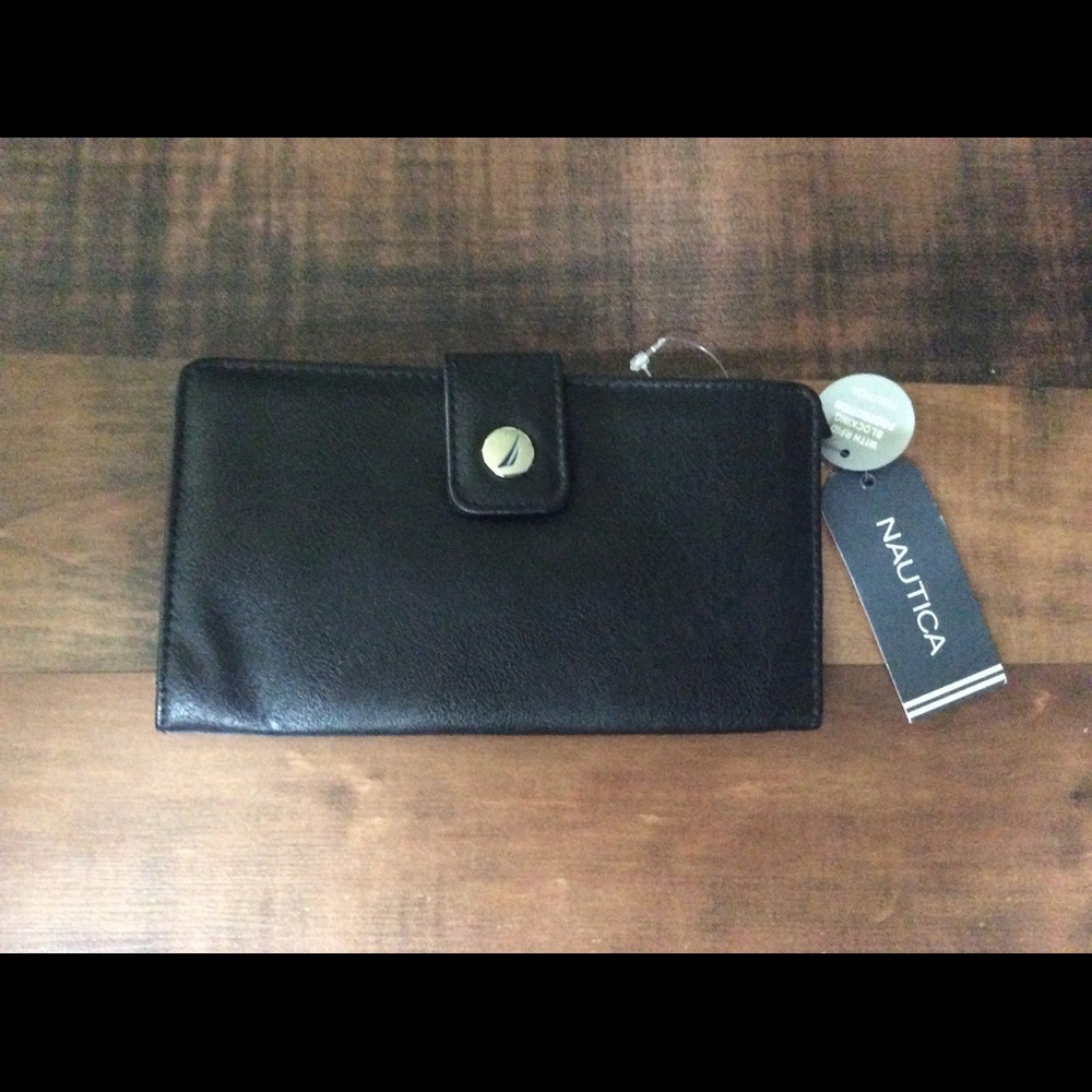 Nautica clutch wallet with rfid protection